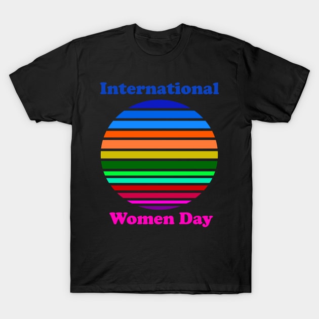 Retro International Women Day T-Shirt by Fandie